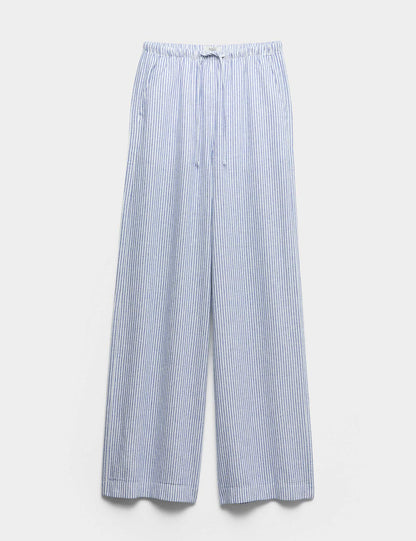 Wide Leg Keten Pantolon