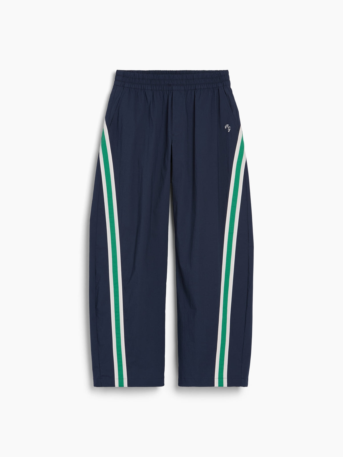 Lacivert Gap × Malbon Textured Poplin Barrel Track Pantolon