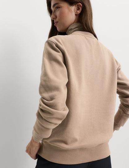 Pamuk Karışımlı Yuvarlak Yaka Kayak Sweatshirt