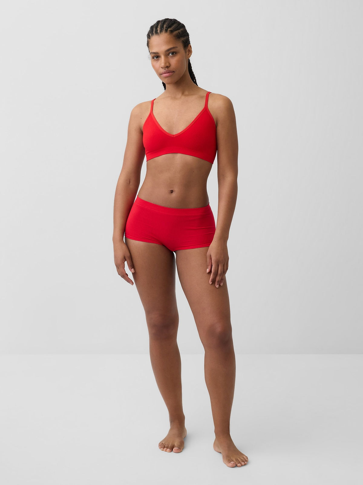 Açık Mavi Seamless Fitilli Triangle Bralet