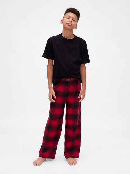 Koyu Kırmızı Stranger Things Recycled Flannel Pijama Altı