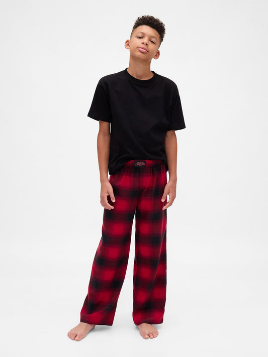 Koyu Kırmızı Stranger Things Recycled Flannel Pijama Altı