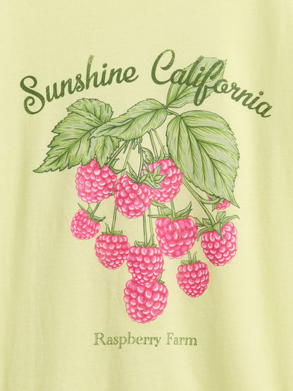 Sarı Relaxed Grafik Baskılı T-shirt