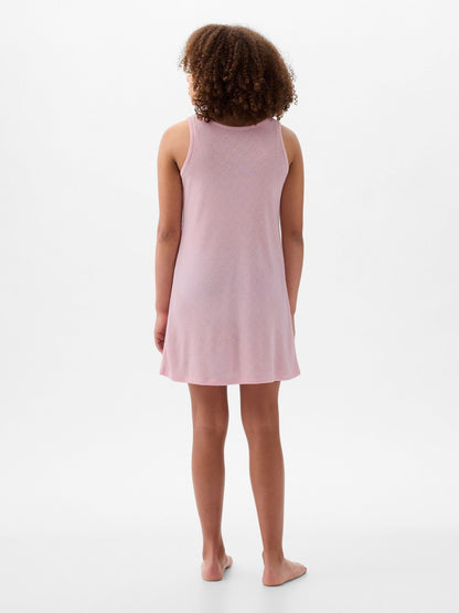 Pembe Geri Dönüştürülmüş Pijama Elbise