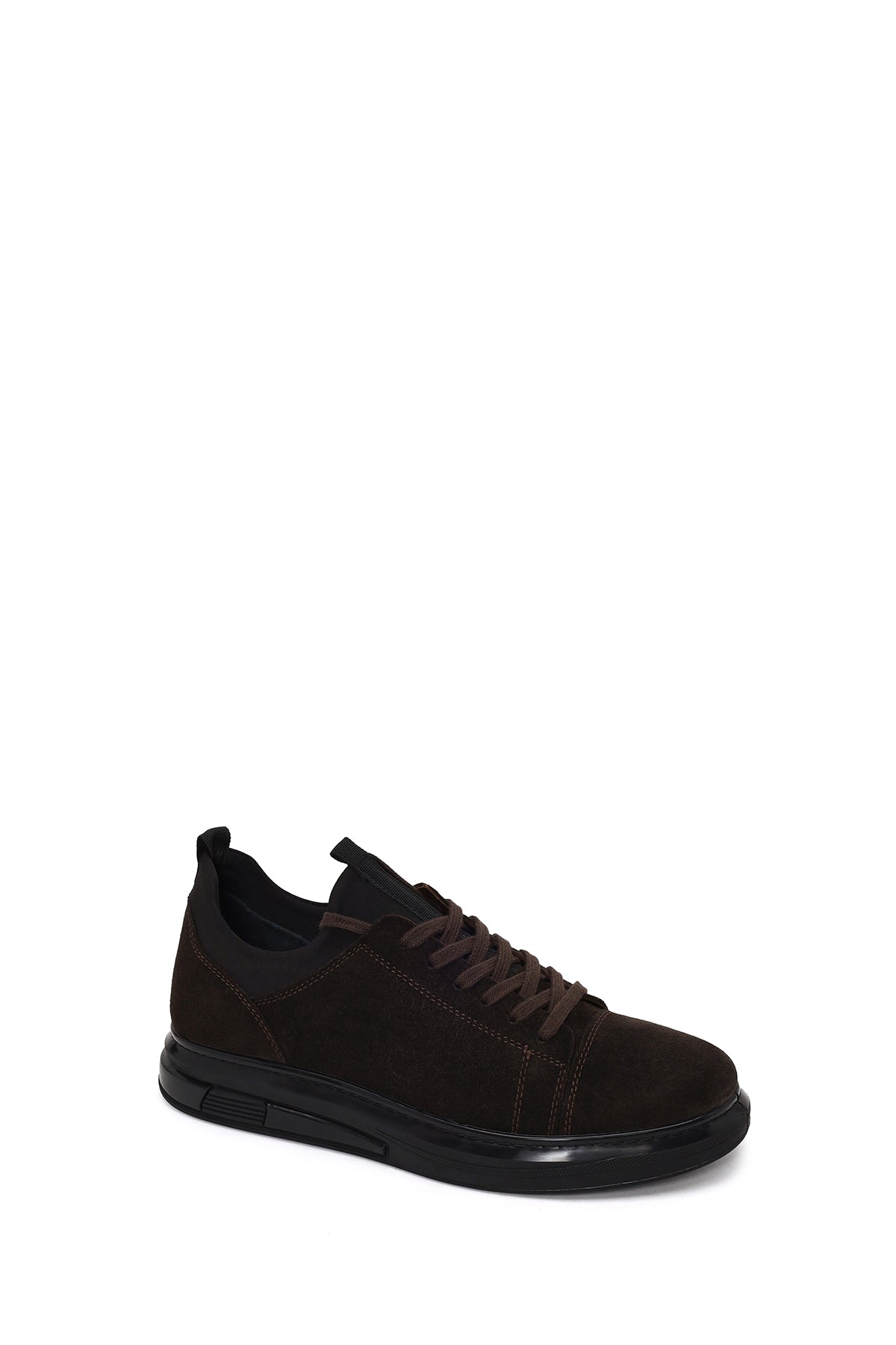 Erkek Kahverengi Bağcıklı Süet Deri Sneaker