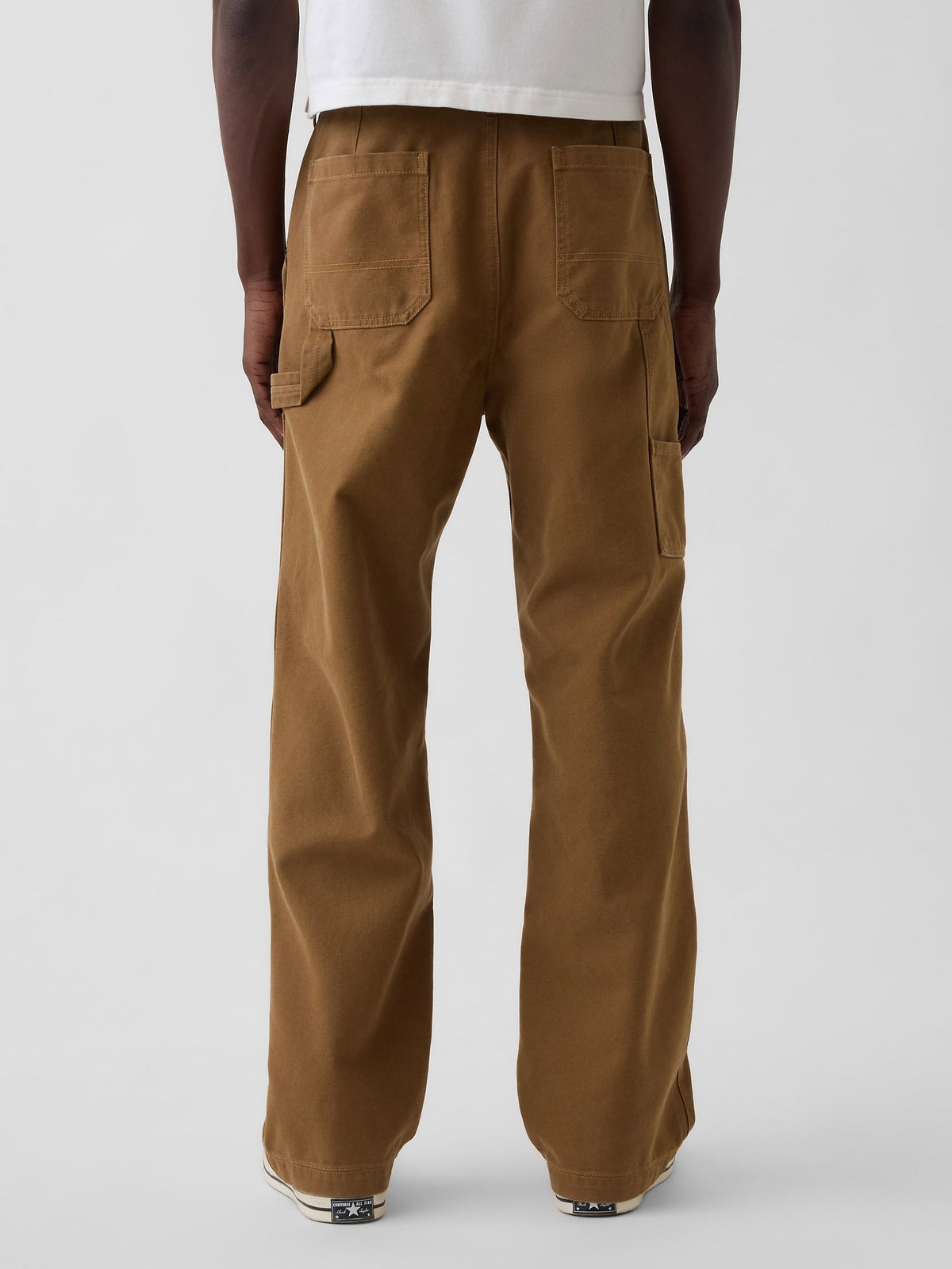 Kahverengi '90s Loose Kanvas Double-knee Carpenter Pantolon