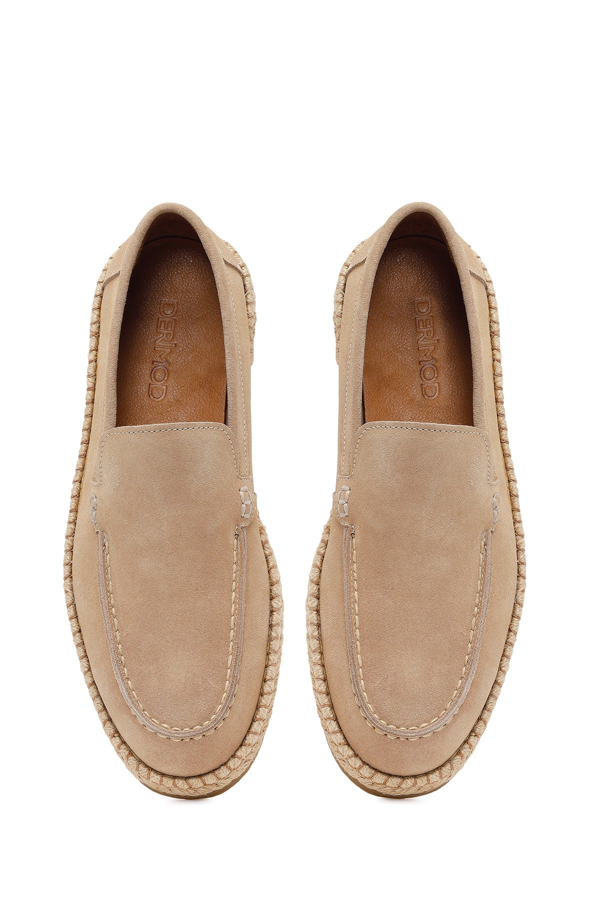 Erkek Bej Süet Deri Casual Loafer