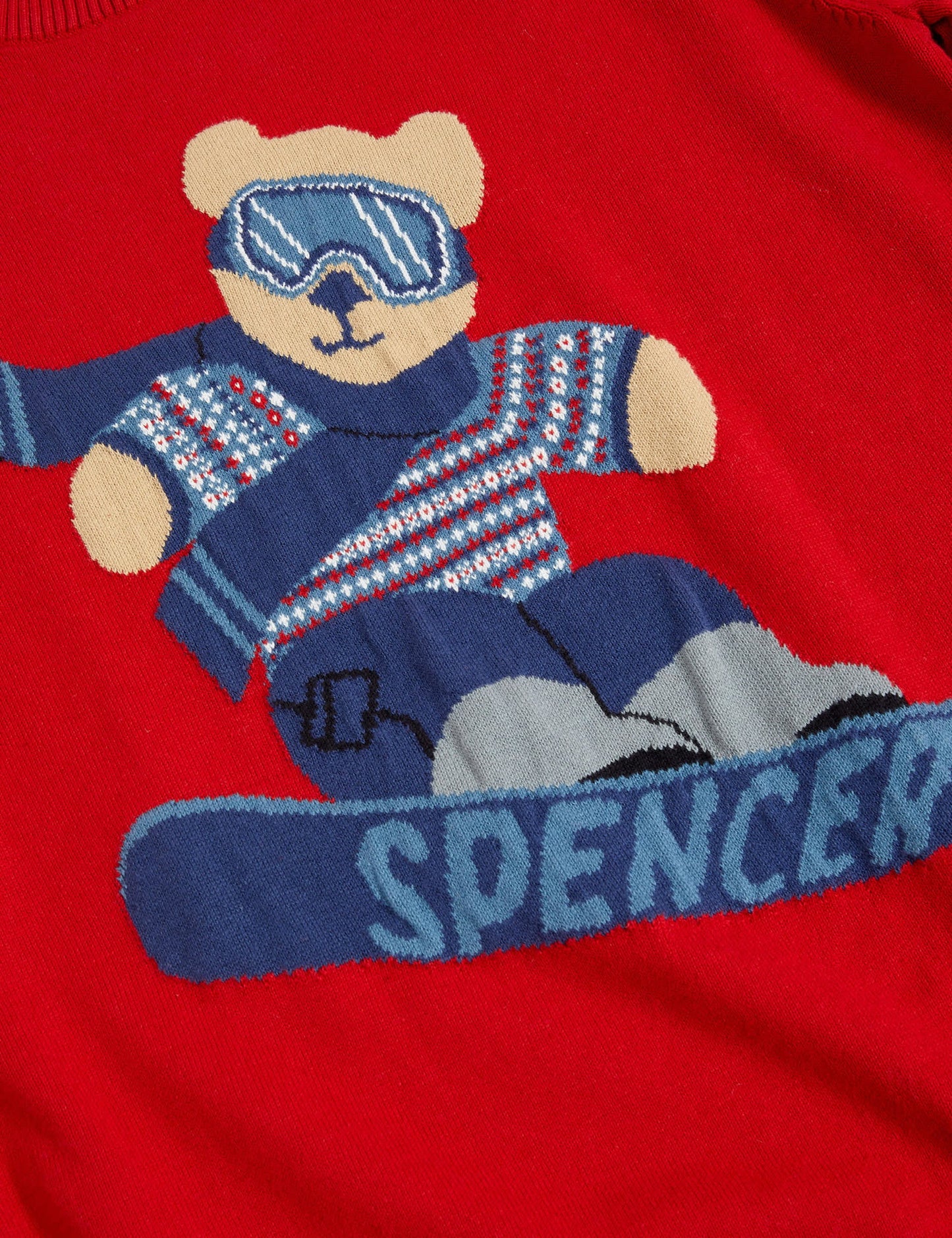 Saf Pamuklu Spencer Bear™ Noel Temalı Kazak (6-16 Yaş)