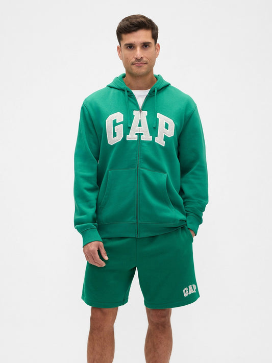 Açık Yeşil Gap Logo Relaxed Fleece Fermuarlı Sweatshirt