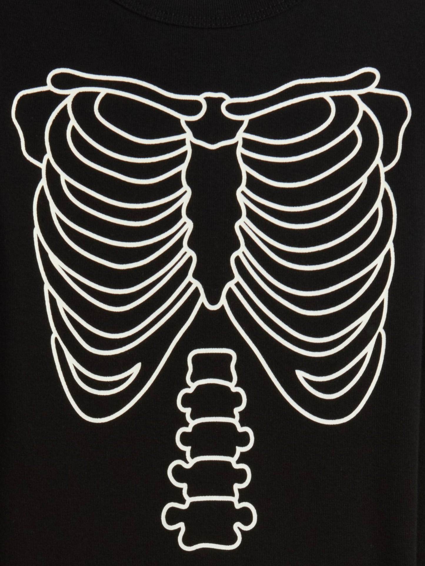Siyah Glow-in-the-dark Grafik Baskılı Pijama Takımı