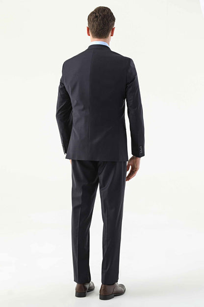 Damat Slim Fit Lacivert Düz Superfine Wool Takim Elbise