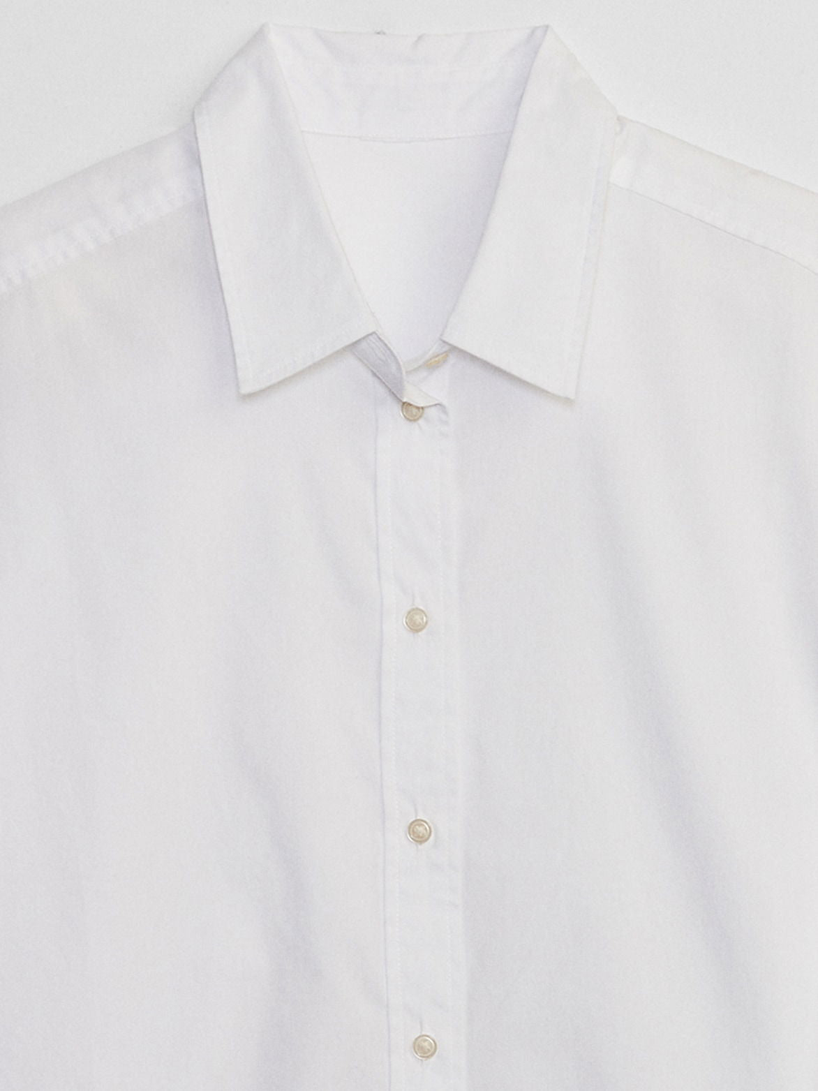 Beyaz Poplin Crop Gömlek