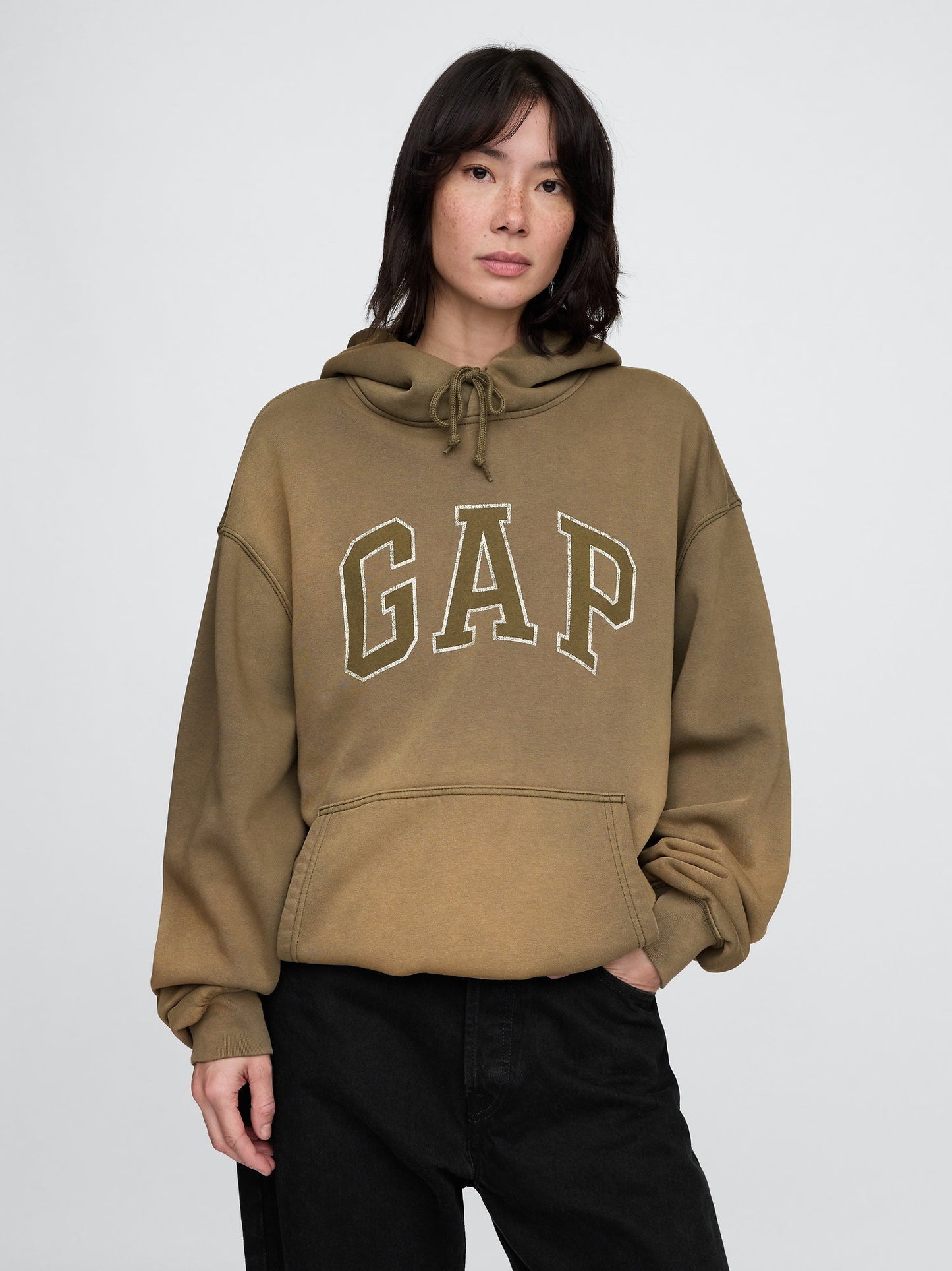 Yeşil Vintage Soft Oversize Gap Logo Sweatshirt