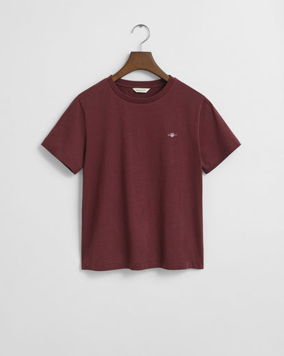 Gant Kadın Bordo Regular Fit Bisiklet Yaka T-shirt