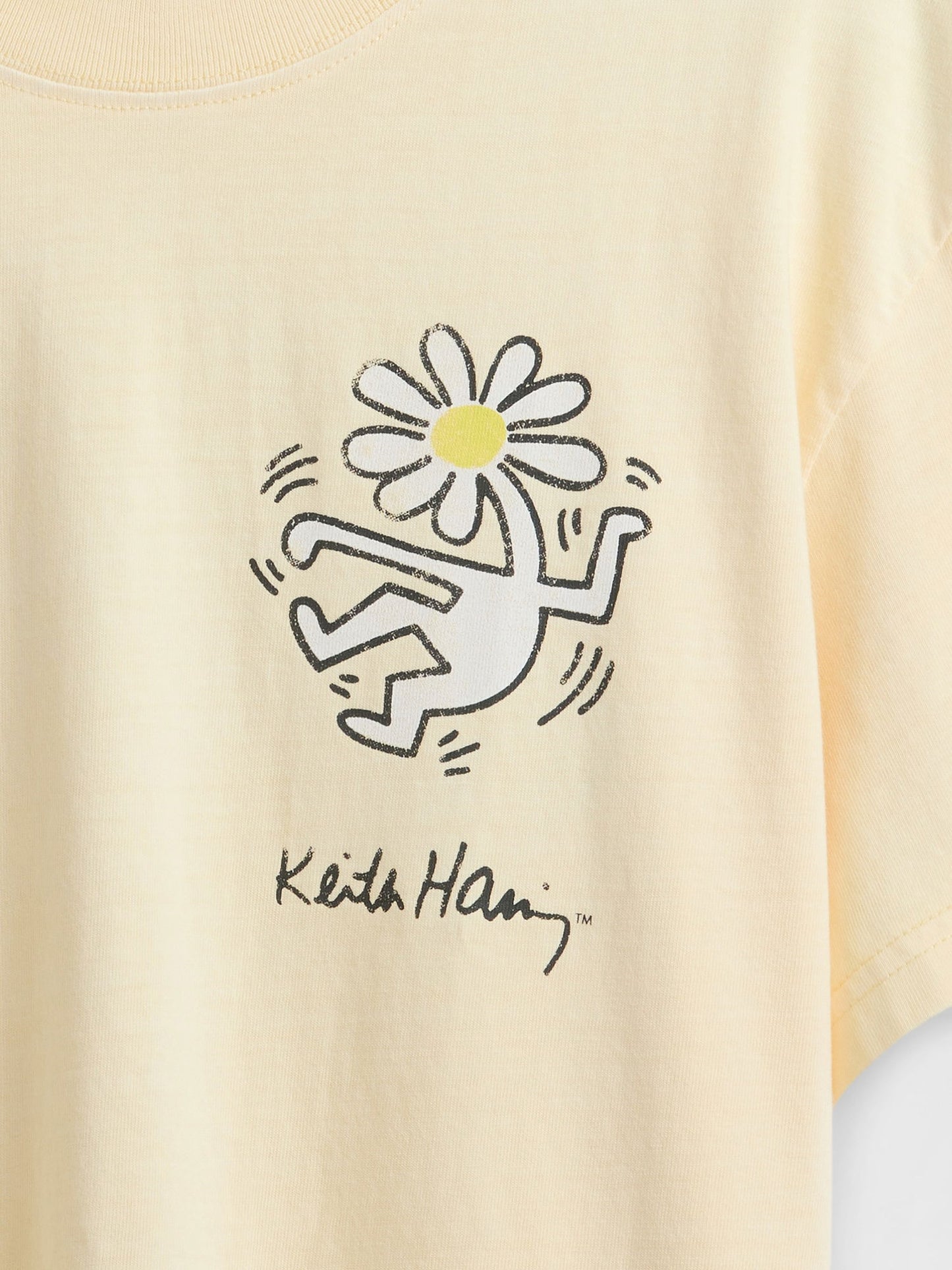 Açık Sarı Keith Haring Relaxed Grafik T-shirt