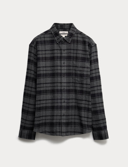 Pure Cotton Kareli Flanel Gömlek