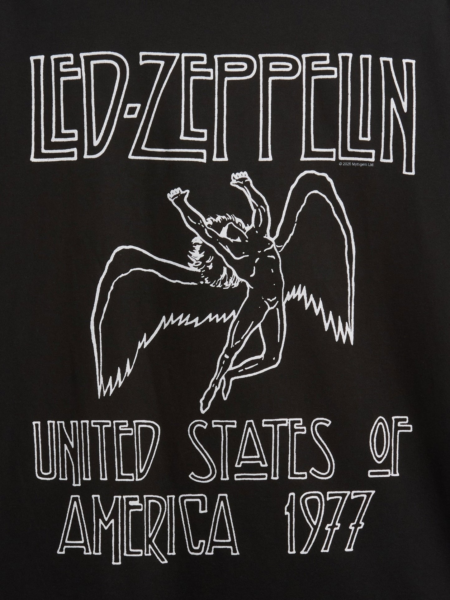 Siyah Led Zeppelin Relaxed Grafik Baskılı T-shirt