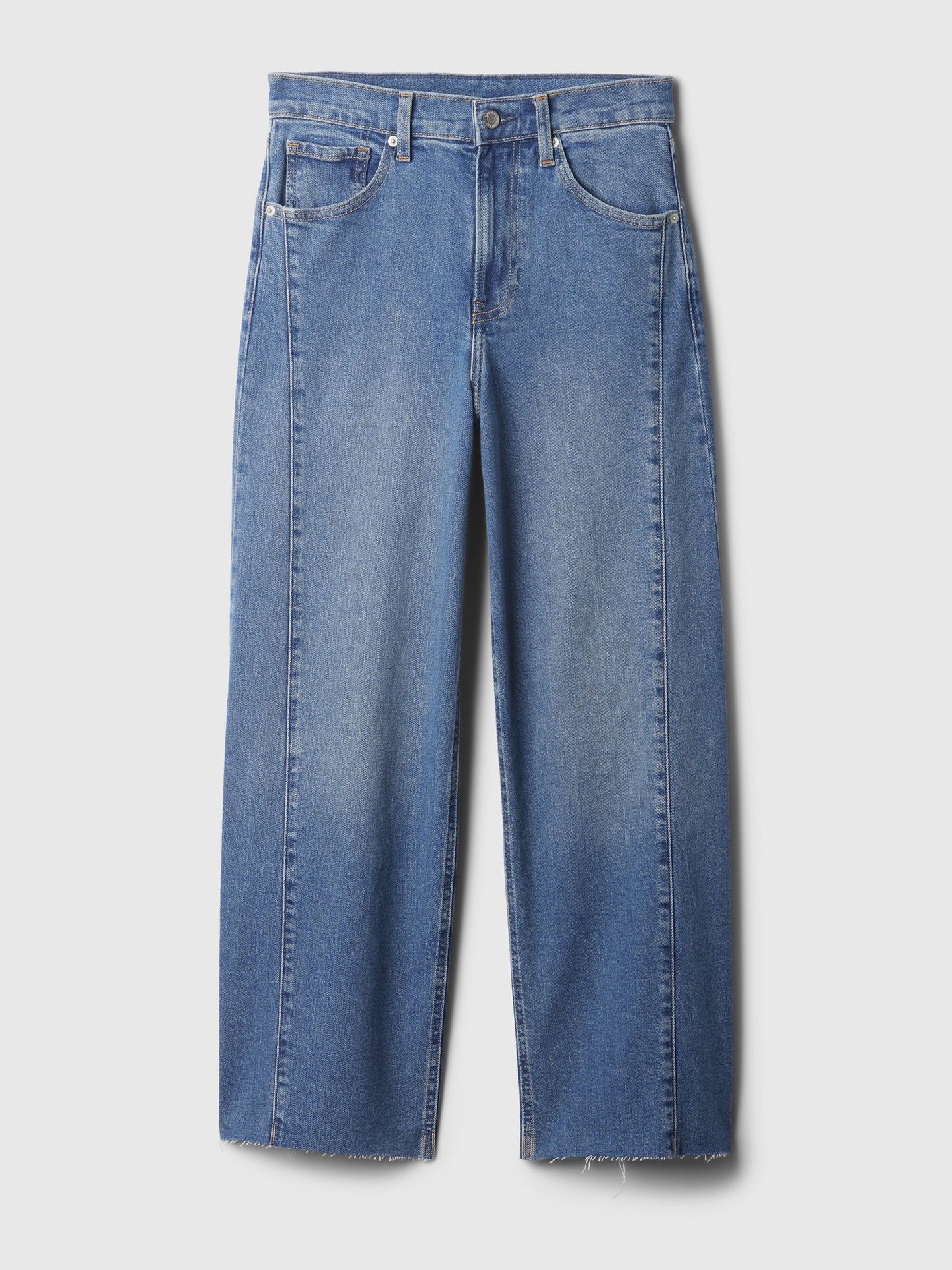 Koyu Mavi High Rise Stride Wide-leg Ankle Jean Pantolon