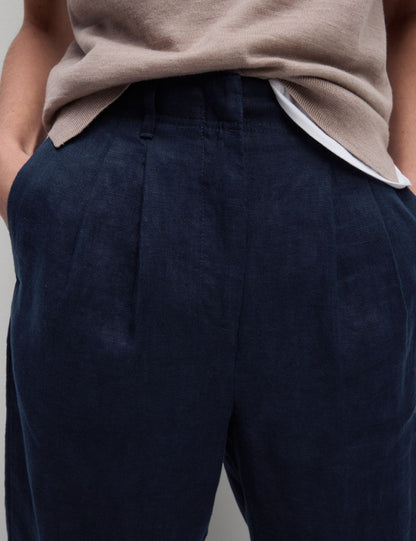 Saf Keten Tapered Pantolon