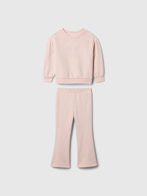 Pembe 2'li Disney Grafikli Fleece Outfit Set