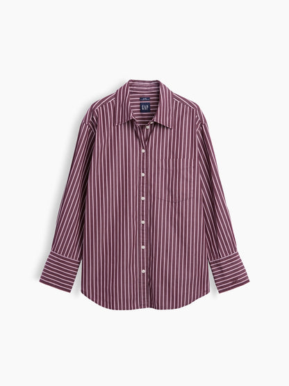 Bordo Poplin Big Gömlek