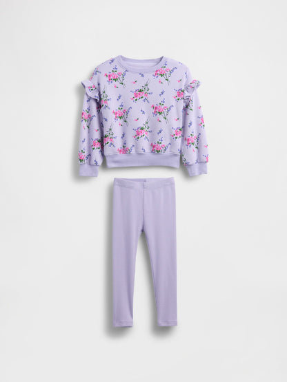 Açık Lila Sweatshirt & Legging Tayt Set