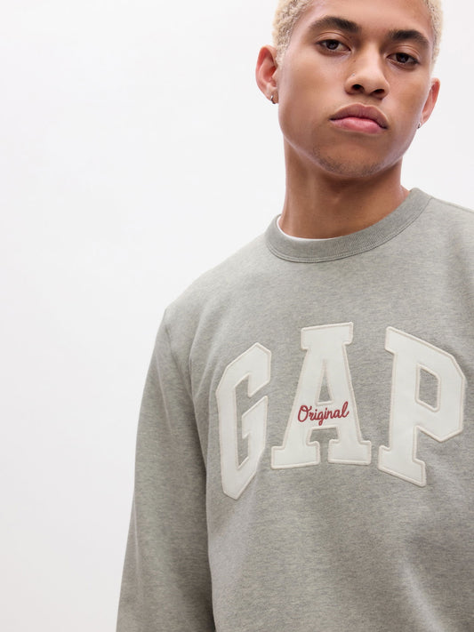 Gri Gap Logo Bisiklet Yaka Sweatshirt