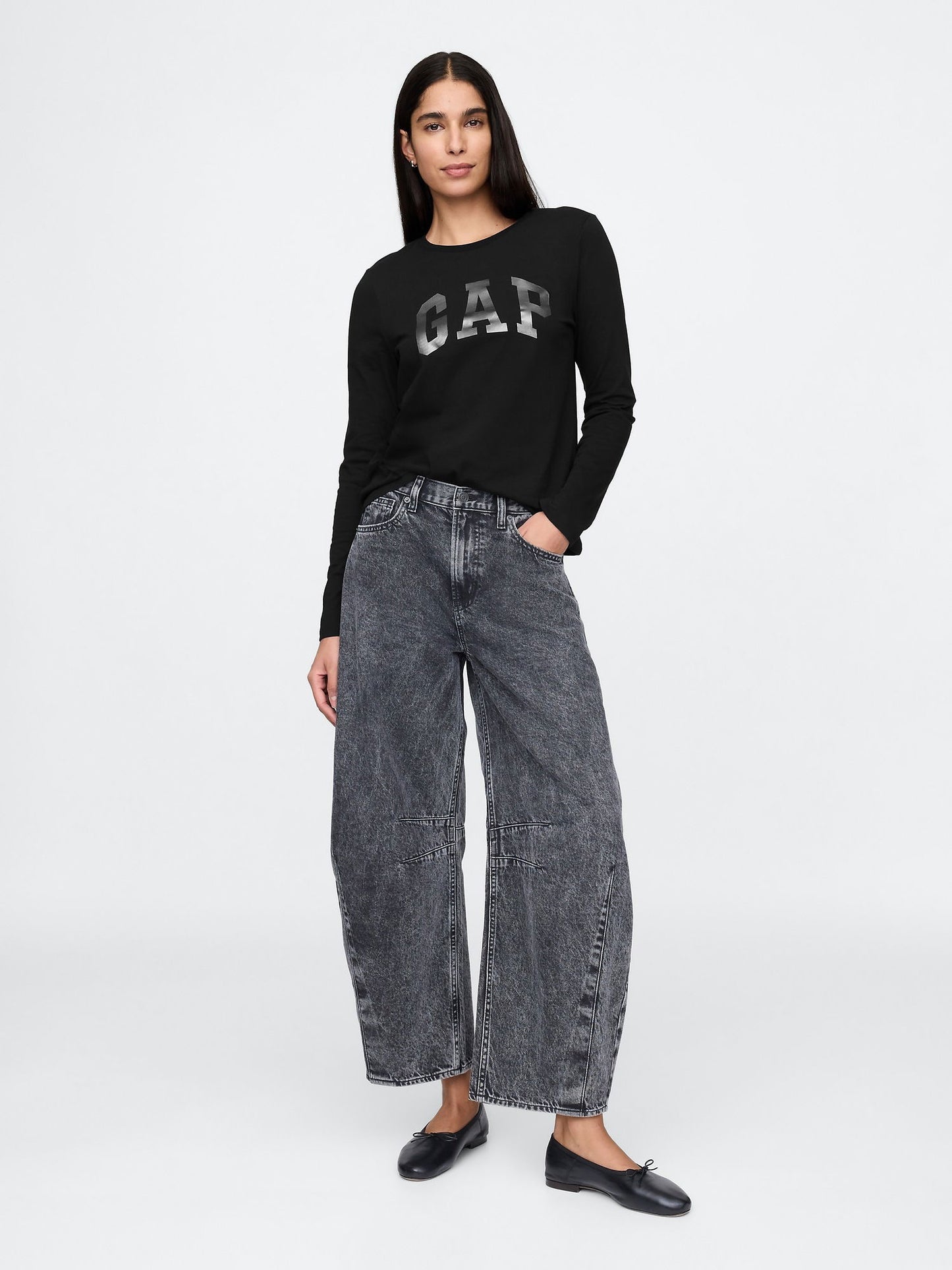 Siyah Gap Logo T-shirt