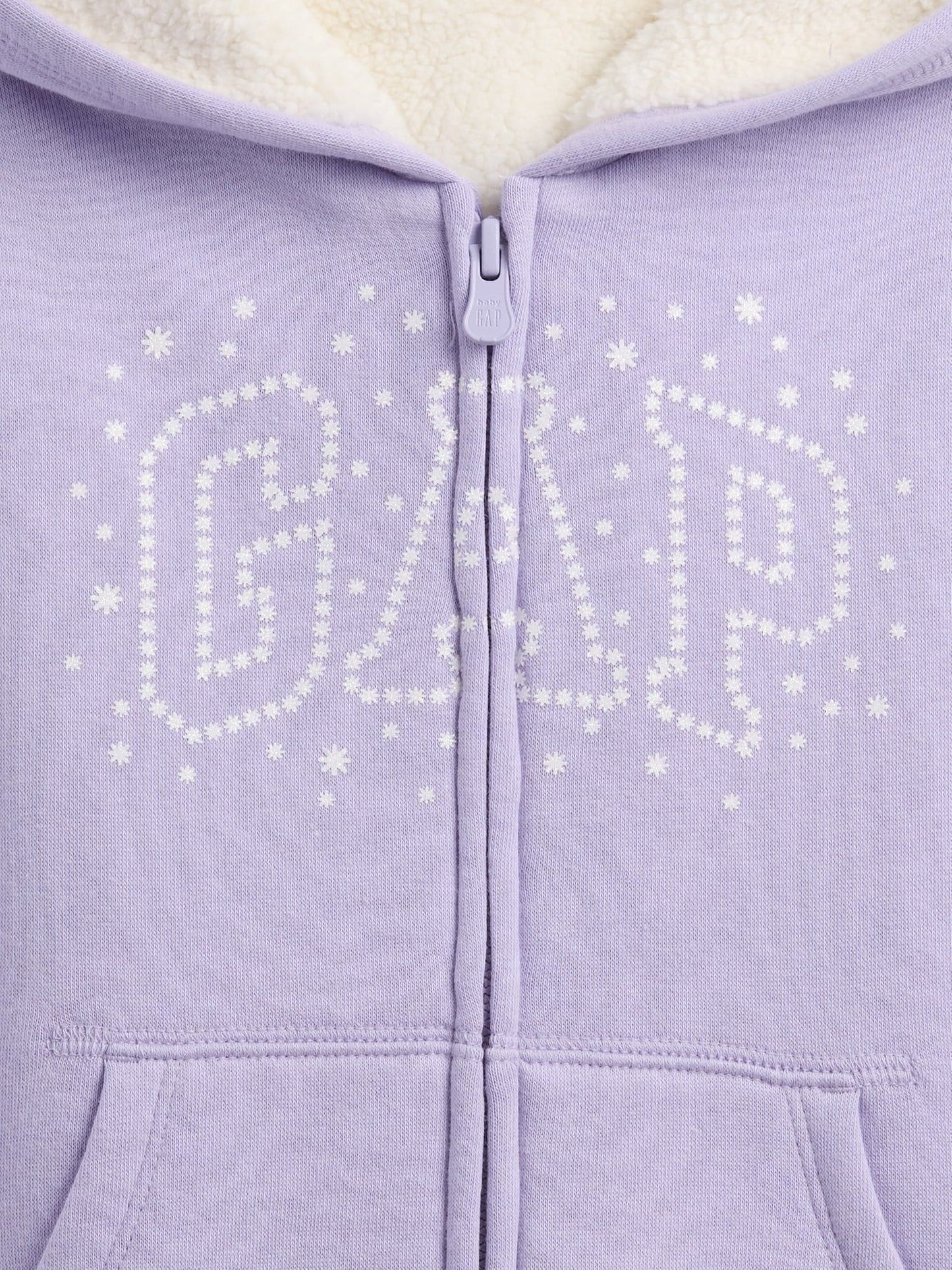 Lila Gap Logo Sherpa Astarlı Sweatshirt
