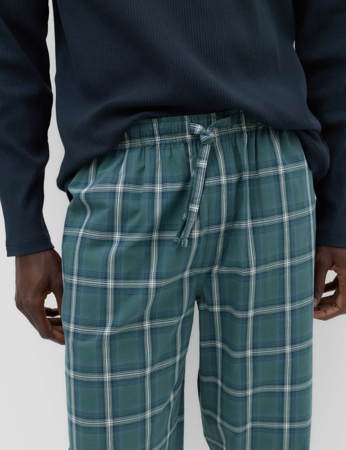 Saf Pamuklu Ekose Desenli Pijama Takımı