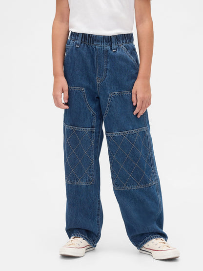 Koyu Mavi Baggy Carpenter Jean Pantolon