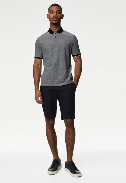 Saf Pamuklu Kısa Kollu Polo Yaka T-shirt