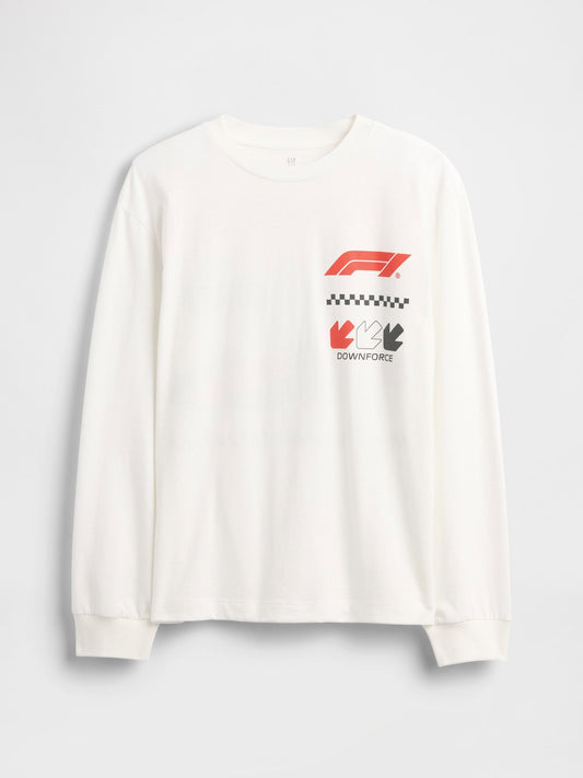 Beyaz Relaxed Grafik Baskılı T-shirt