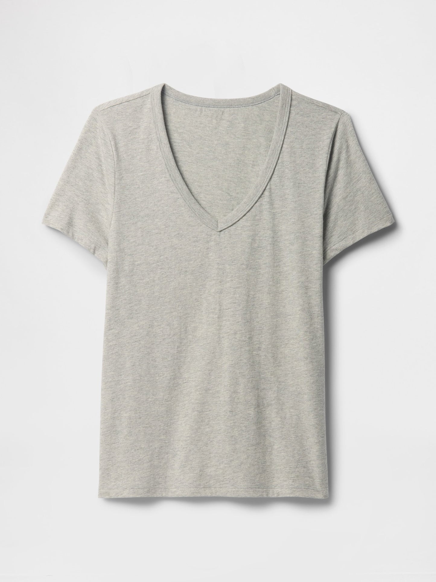 Açık Gri V Yaka T-shirt