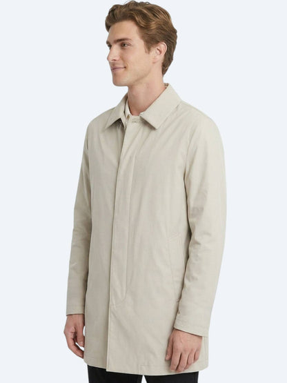 Açık Bej Regular Fit Gömlek Yaka Casual Dokuma Pardösü