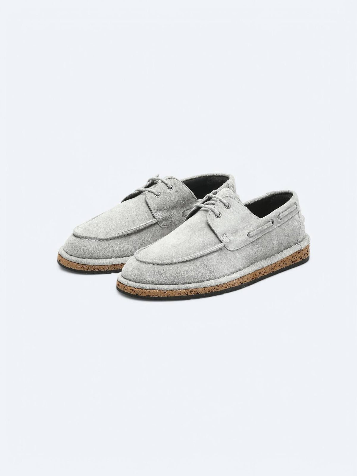 Açık Gri Süet Smart Casual Ayakkabı