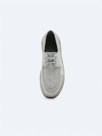 Açık Gri Süet Smart Casual Ayakkabı