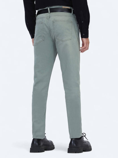 Açık Haki Slim Fit Denim Pamuk Karışımlı Pantolon