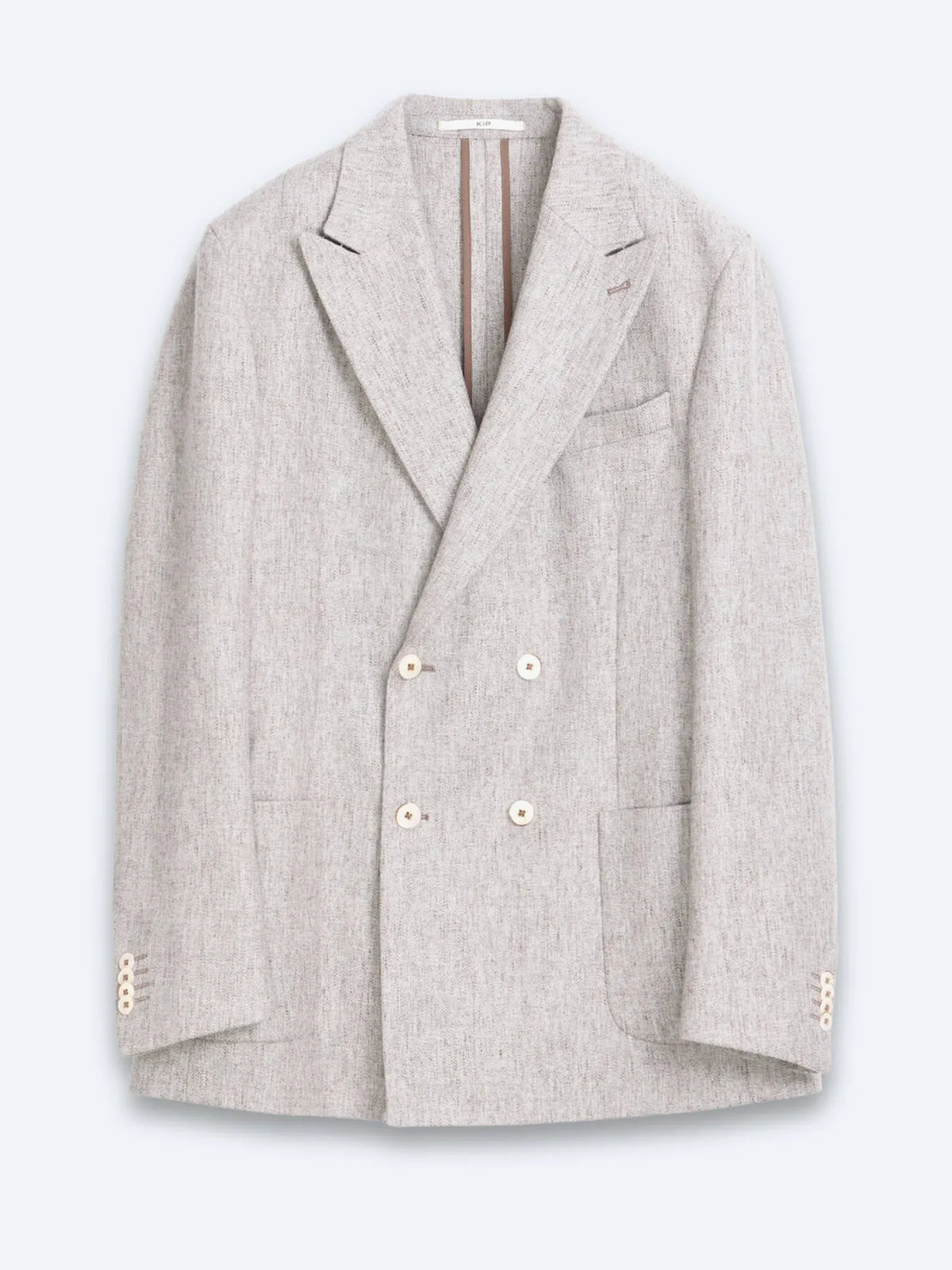 Açık Kahve Desenli Modern Fit Yün Karışımlı Ceket
