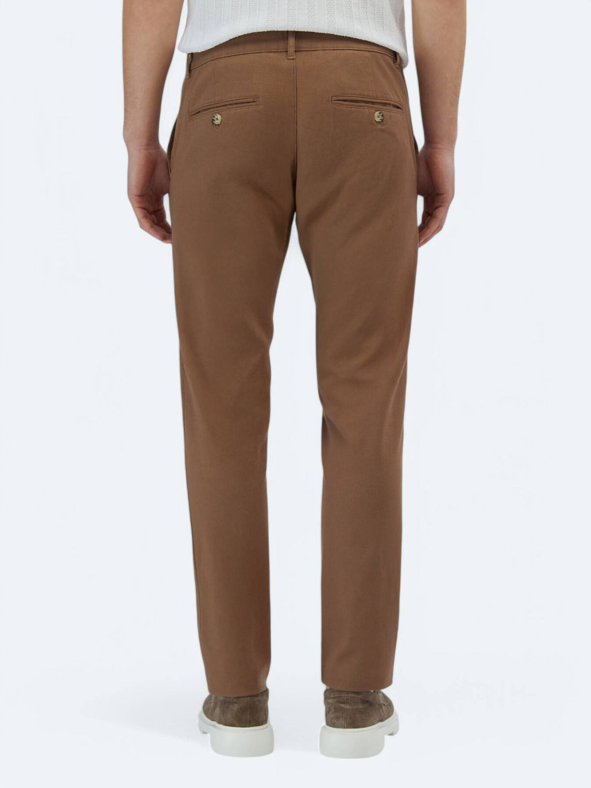 Açık Kahve Dokuma Regular Fit Casual Pamuk Karışımlı Pantolon