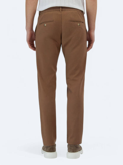 Açık Kahve Dokuma Regular Fit Casual Pamuk Karışımlı Pantolon
