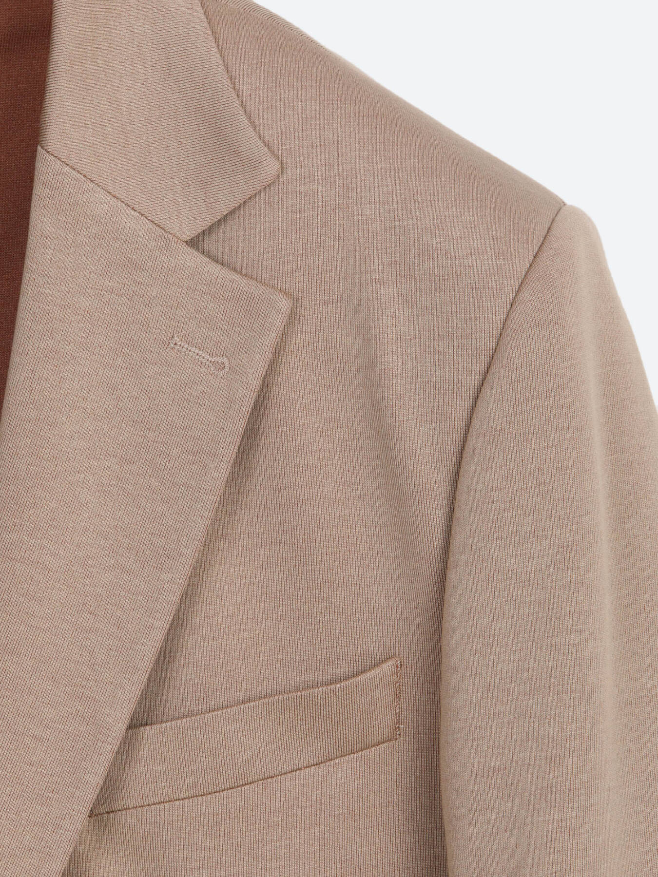 Açık Kahve Düz Modern Fit Pamuk Karışımlı Örme Ceket