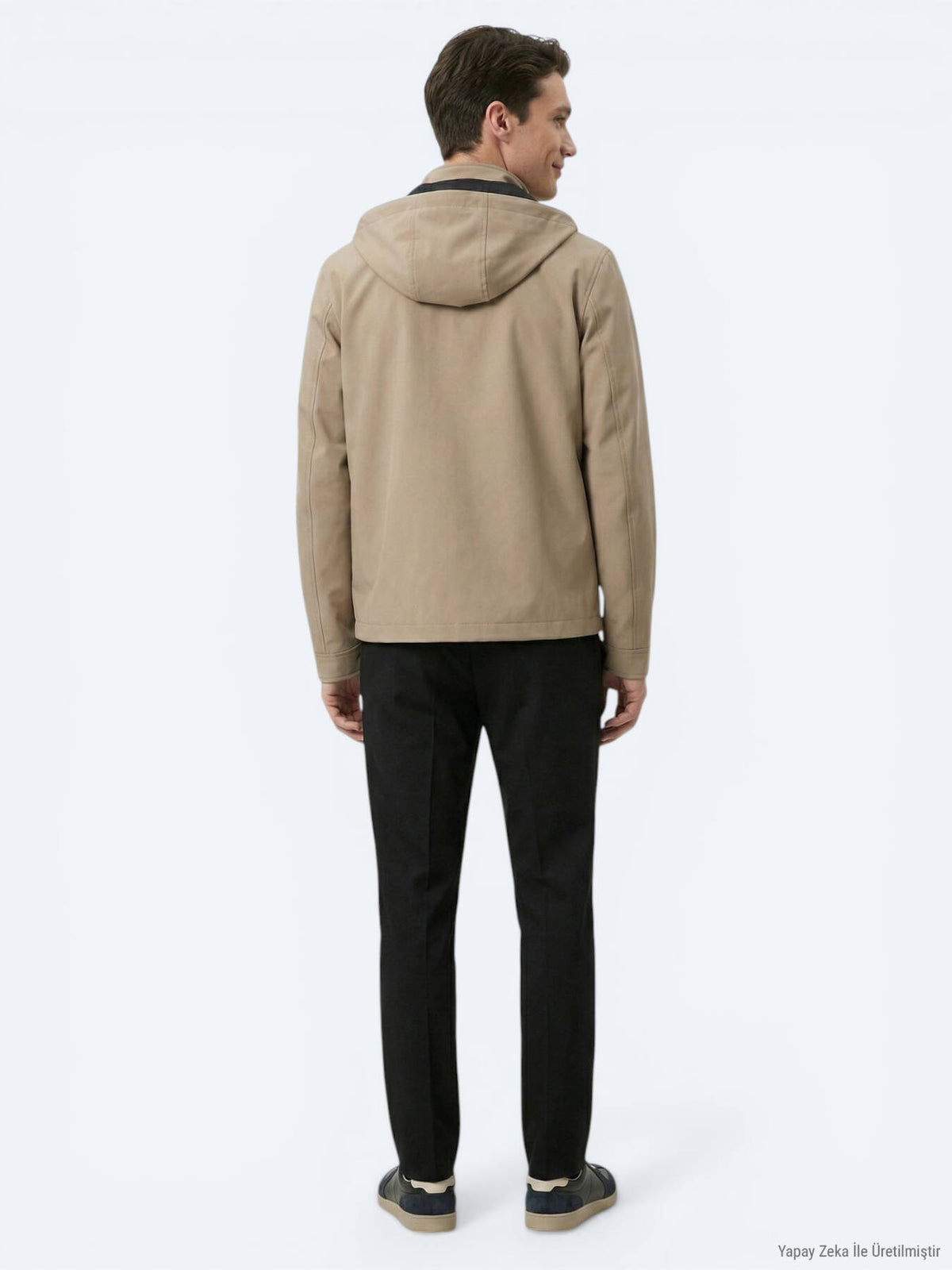 Açık Kahve Regular Fit Kapüşonlu Casual Dokuma Mont