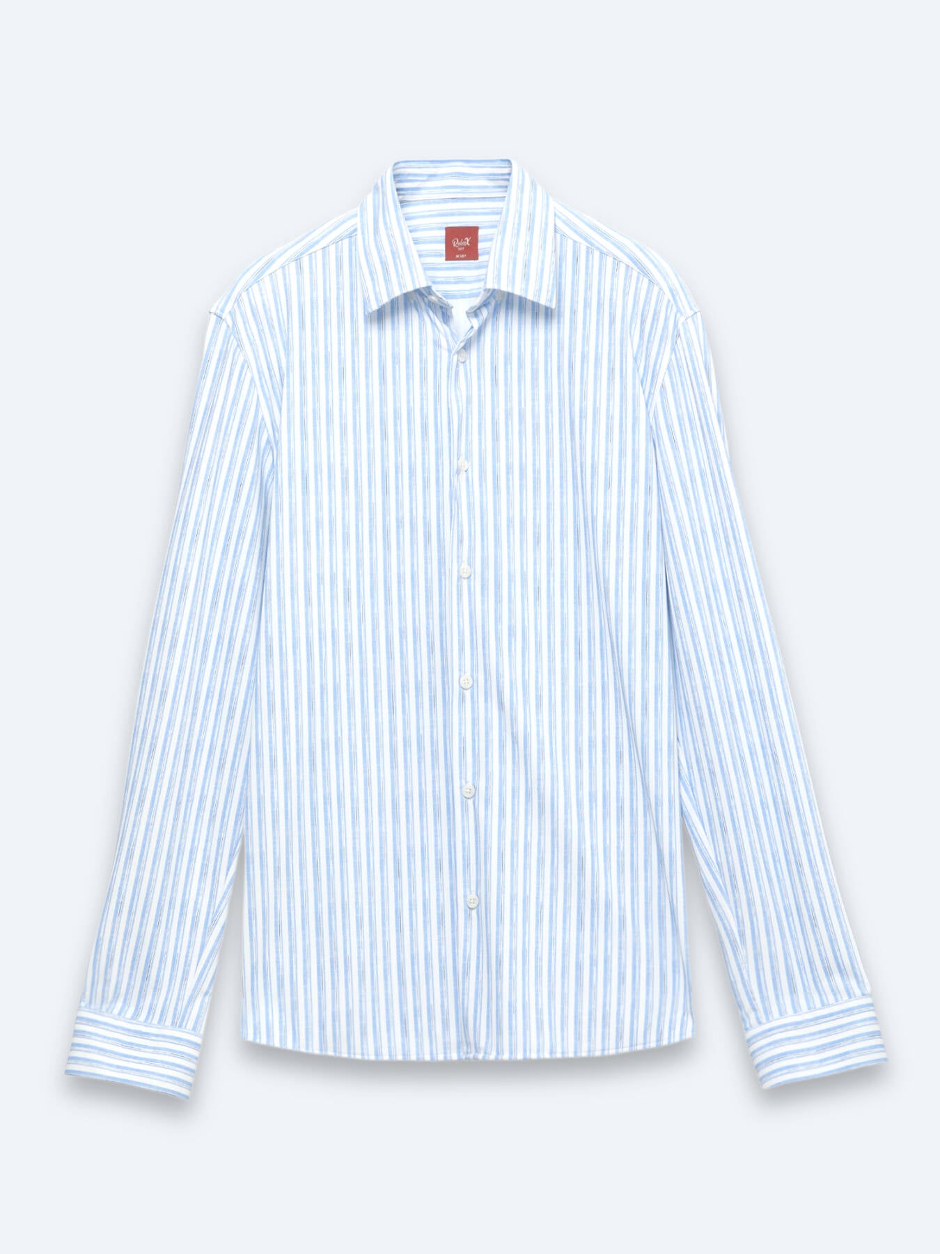 Açık Mavi Çizgili Regular Fit Uzun Casual Gömlek