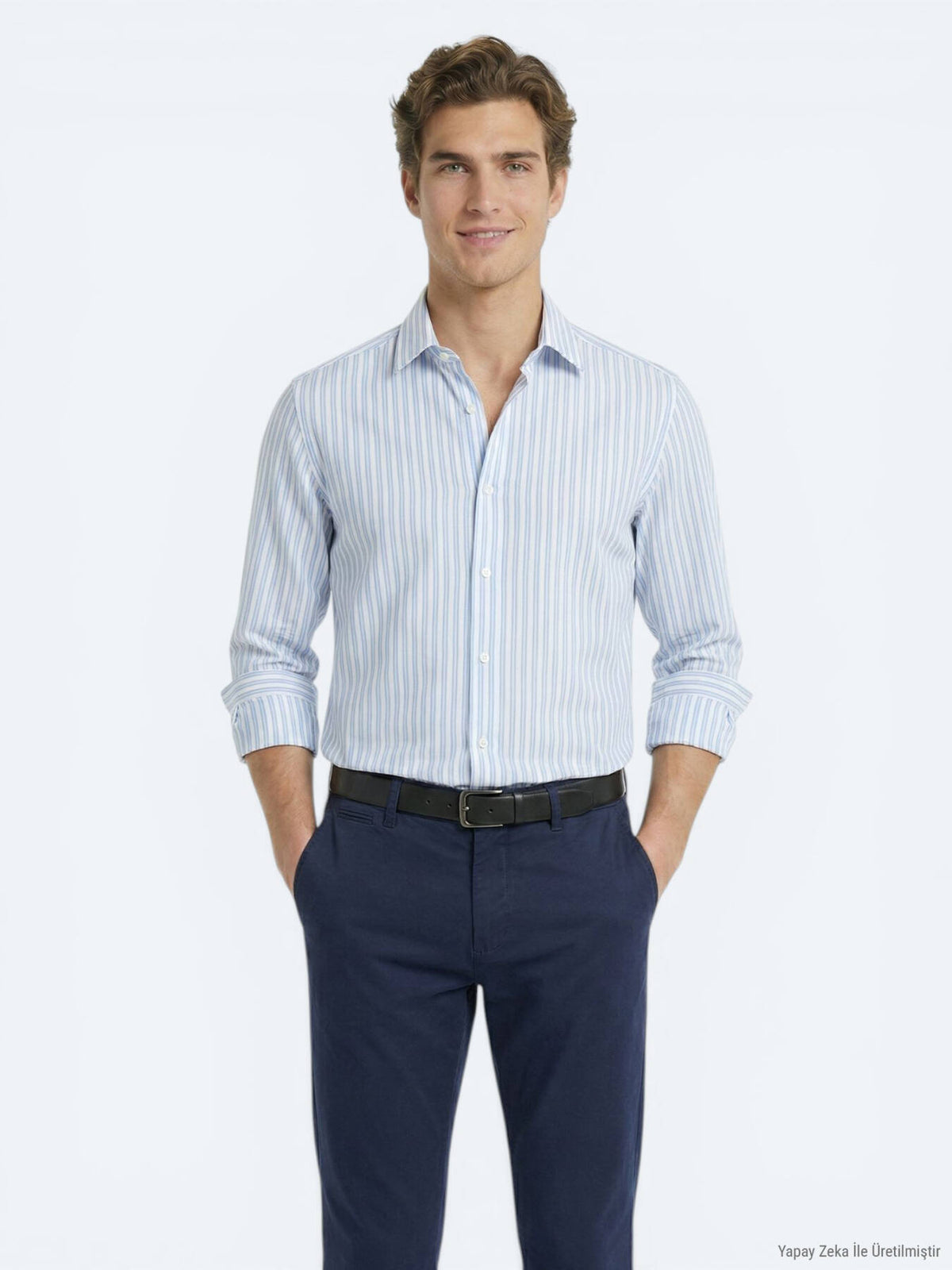 Açık Mavi Regular Fit Uzun Casual Gömlek