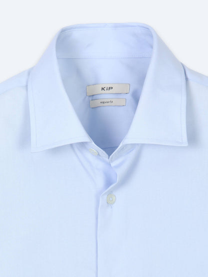 Açık Mavi Çizgili Regular Fit Uzun Dokuma Casual Pamuk Karışımlı Gömlek