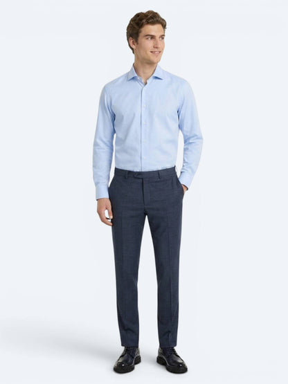 Açık Mavi Düz Regular Fit Uzun Dokuma Casual %100 Pamuk Gömlek