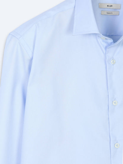 Açık Mavi Düz Regular Fit Uzun Dokuma Casual %100 Pamuk Gömlek