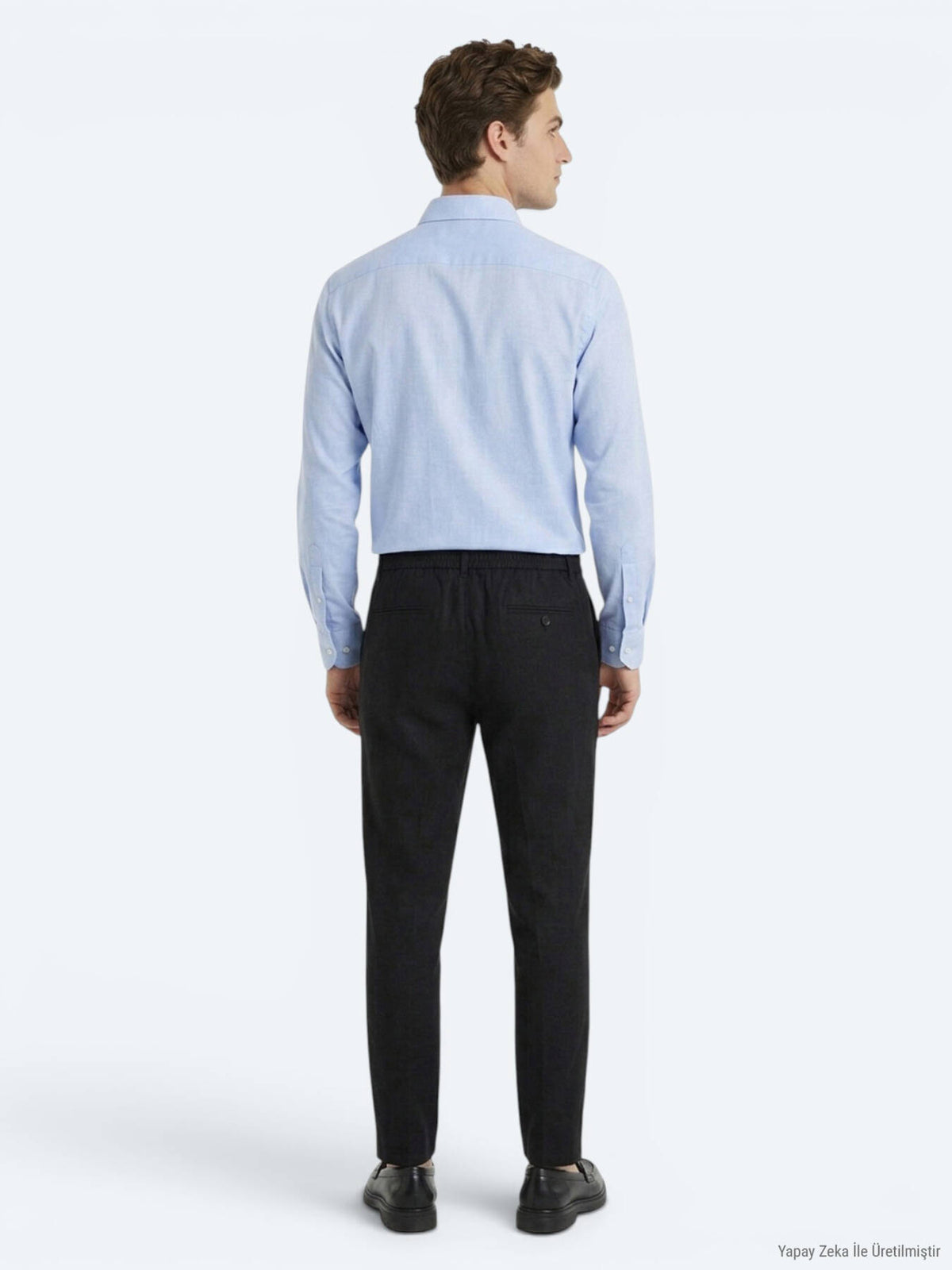 Açık Mavi Düz Regular Fit Uzun Dokuma Casual Pamuk Karışımlı Gömlek