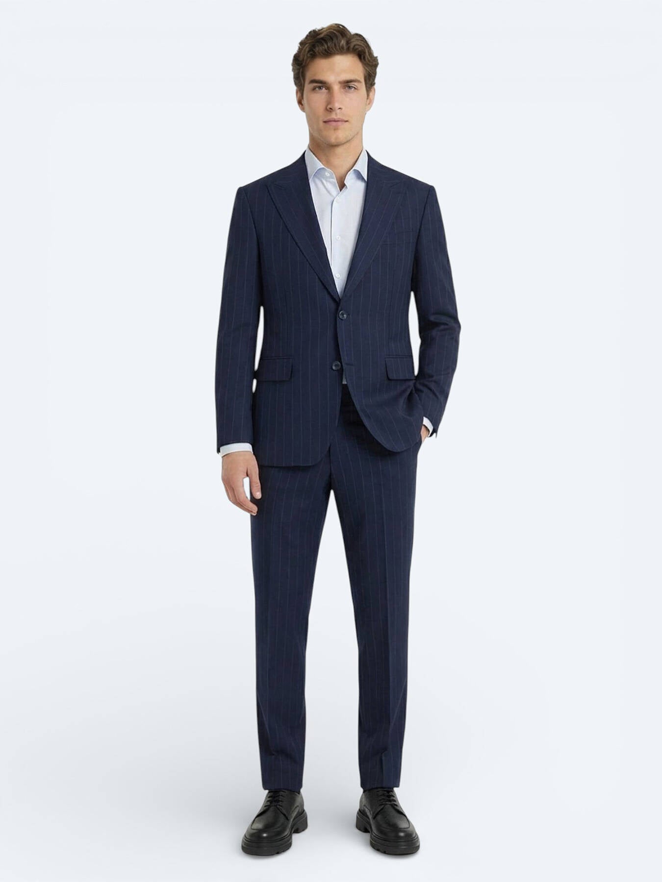 Açık Mavi Düz Slim Fit Uzun Dokuma Klasik %100 Pamuk Gömlek